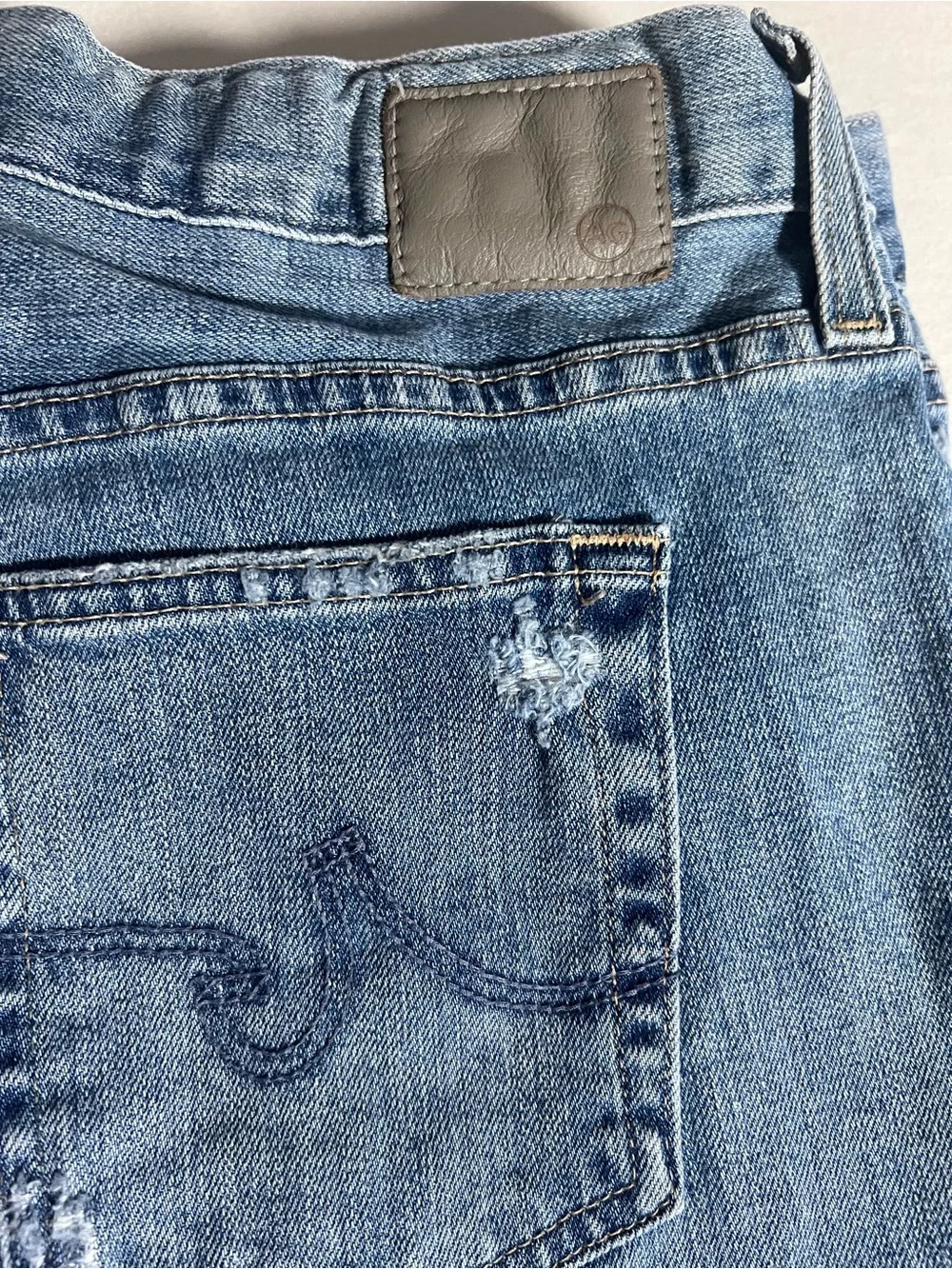 AG Anthropologie Womens Slim Straight Blue Denim Jeans- Nolan Ankle